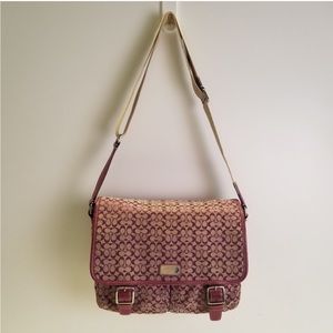 Coach Signature Messenger Bag Purple Crossbody